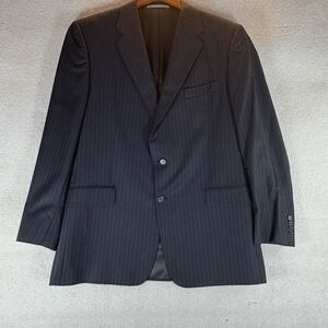 Hickey Freeman 44R Navy‎ Wool Pinstripe 2-Button Blazer Suit Jacket Sport Coat